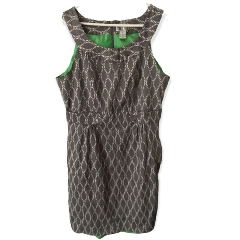 Robbie Bee Gray and Green Patterned Dress Size 16